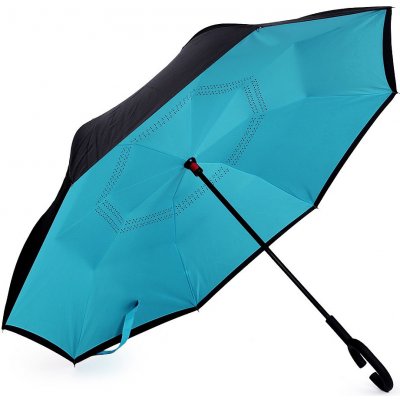 Obrácený deštník dvouvrstvý tyrkysový – Sleviste.cz