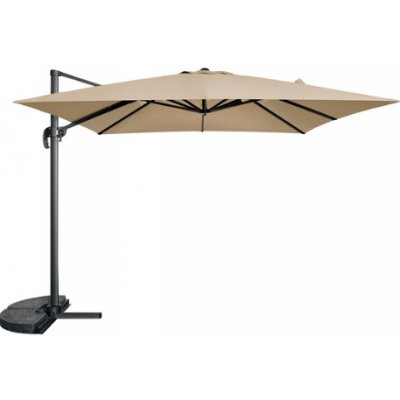 Ekspan Velký zahradní hliníkový slunečník ROMA 300 cm béžový s bočním ramenem tmavě béžová – Hledejceny.cz