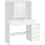 Vasagle RDT624W01 toaletní kosmetický stolek se zrcadlem a zásuvkami bílý – Zboží Dáma