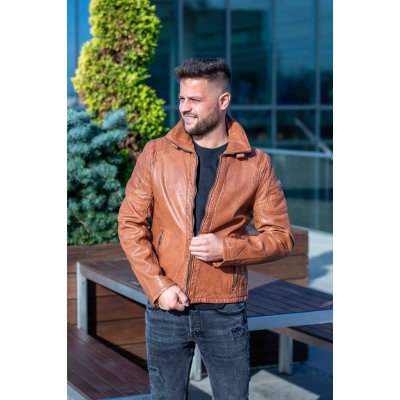 Pánská kožená bunda Ramos hnědá – Zboží Mobilmania