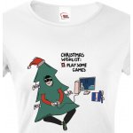 Bezvatriko.cz Dámské vánoční tričko Christmas wishlist play some games Bílá – Hledejceny.cz