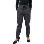 Made in Italy Dámské pruhované kalhoty světle modrá – Zboží Dáma