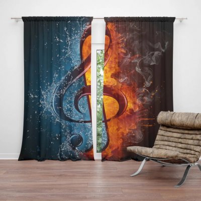 Sablio Závěs Ohnivý klíč: 2ks 140x250cm – Hledejceny.cz
