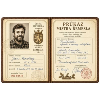 Bezvadary.cz | Retro průkaz mistra řemesla s vlastní fotografiíA4 30x21cm rp43 – Hledejceny.cz