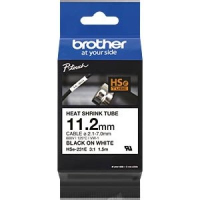 Popisovací smršťovací bužírka Brother P-touch HSe-231E bílá/černá 11,2mm 1,5m – Zboží Mobilmania