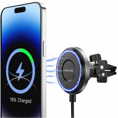 Držák SWISSTEN magnetický do ventilační mřížky - s bezdrátovým nabíjením 15W / 7,5W | Zboží Auto