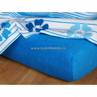 Textil 4 hotels Modré froté prostěradlo TH0113 140x200