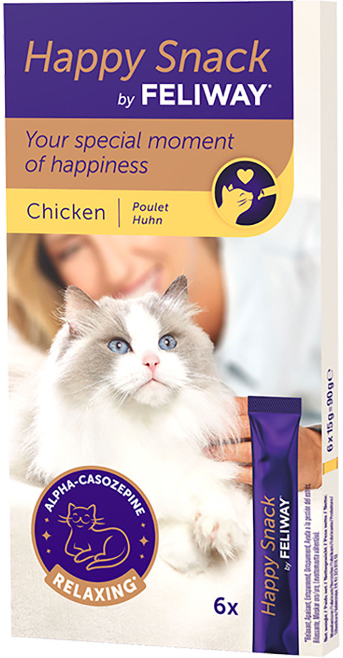 Feliway Happy Snack s kuřecím 6 ks 90 g