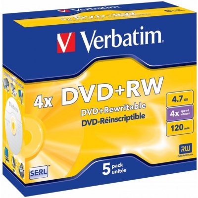 Verbatim DVD+RW 4,7GB 4x, SERL, jewel, 5ks (BR027502)