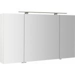 Sapho RIWA galerka s LED osvětlením, 3x dvířka, 121x70x17cm, bílá lesk – Zboží Dáma