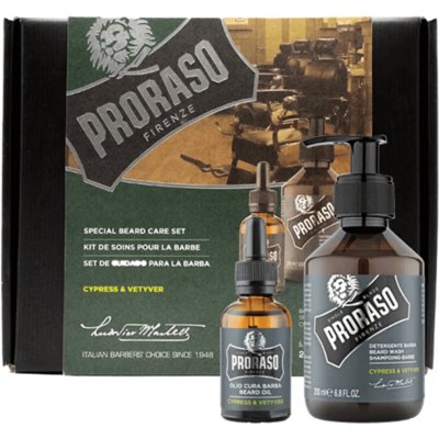 Proraso Cypress & Vetyver šampon na vousy 200 ml + olej na vousy 30 ml dárková sada