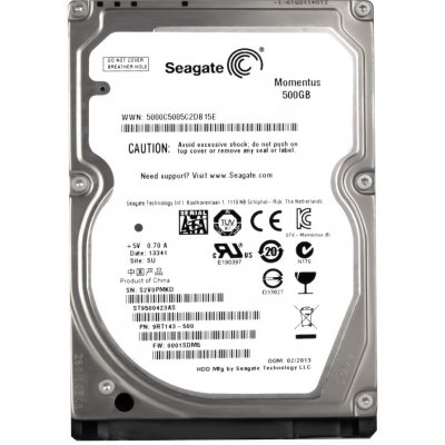 Seagate Momentus 7200.5 500GB, 2.5", SATA/300, 7200RPM, 16MB, ST9500423AS