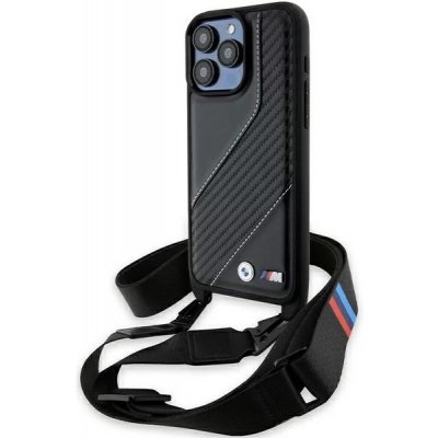 BMW iPhone 15 Pro hardcase M Edition Carbon Stripe & Strap černé