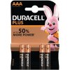 Baterie primární Duracell Plus AAA 4 ks MN2400B4