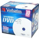 Verbatim DVD-R 4,7GB 16x, printable, plastová krabička, 10ks (43521) – Hledejceny.cz