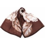 šátek šála s květy 2 hnědá – Zboží Mobilmania