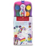Vodové barvy Faber-Castell Connector Unicorn 12 barev, průměr 30 mm – Zboží Mobilmania