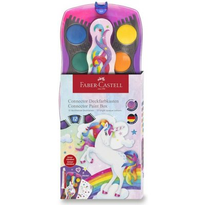 Vodové barvy Faber-Castell Connector Unicorn 12 barev, průměr 30 mm – Zboží Dáma