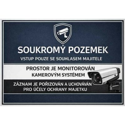 ⚠️ Cedule Soukromý pozemek – vstup pouze se souhlasem majitele (na šířku) - A4 - 21x30 cm / Hliníkový sendvič tl. 3mm – Hledejceny.cz