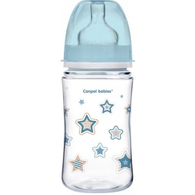 Canpol babies Antikoliková láhev se širokým hrdlem Newborn baby Modrá 240ml – Zboží Mobilmania