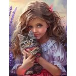 NORIMPEX Diamantové malování Dívka s kočkou 30 x 40 cm – Zboží Mobilmania