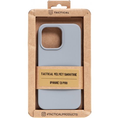 Pouzdro TACTICAL Velvet Smoothie Apple iPhone 13 Pro - příjemné na dotek - silikonové - mlhavě šedé