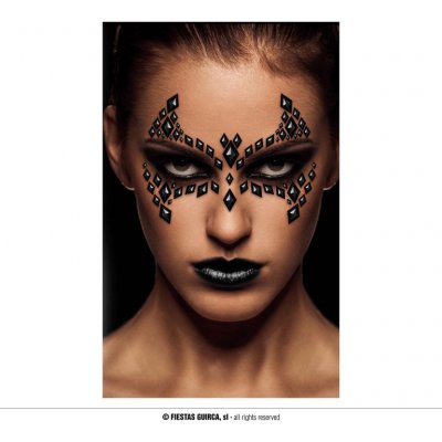 Černé nalepovací kamínky na obličej – Zboží Dáma