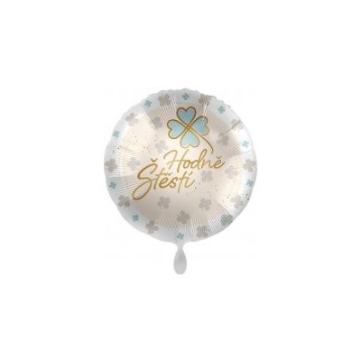 Amscan Kruh Hodně štěstí čtyřlístek CZ 43 cm fóliový balónek – Zboží Mobilmania