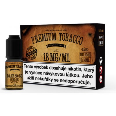 Premium Tobacco nikotinová báze PG50/VG50 5x18mg 10ml – Zboží Mobilmania