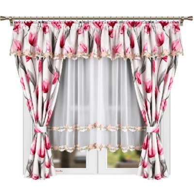 BytoTex Hotová záclona se závěsem Tulipány II, 400x160 cm – Hledejceny.cz