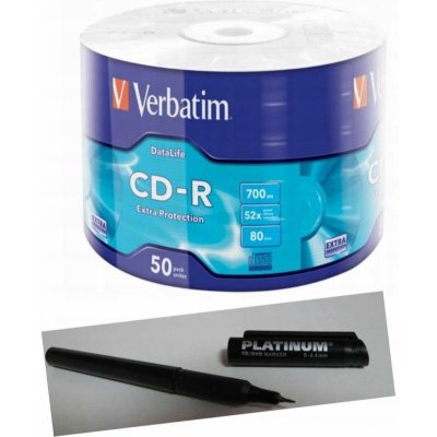 Verbatim CD-R 700MB 52x, bulk box, 50ks (43787) – Zboží Mobilmania