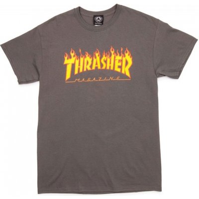 Thrasher triko FLAME SS šedá