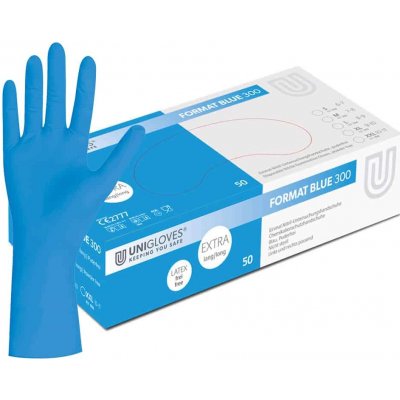 Unigloves Format nitrilové Blue 300 extra dlouhé 50 ks – Zboží Dáma