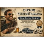 Bezvadary.cz Diplom pro nejlepšího kamaráda s vlastní fotografií A5 21 x 15 cm dc25 – Hledejceny.cz