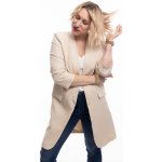 Italy fashion dámské dlouhé sako SCARLET Krémová – Zboží Dáma
