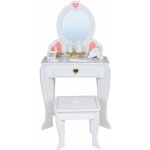 Dětský dřevěný toaletní stolek velký se zrcadlem pro dívku – Zboží Dáma