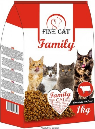 FINE CAT Family granule pro kočky s HOVĚZÍM 1 kg