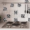 Crearreda 31217 Samolepky na kachličky velká černo-bílá mozaika Big Black&White 3ks (20 x 20 cm)