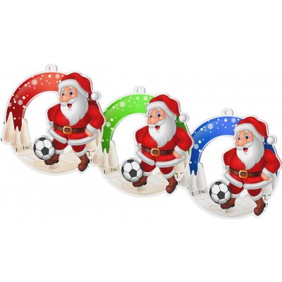 Bauer Decor Akrylátová vánoční ozdoba kulatá Santa Claus fotbal Modrá – Hledejceny.cz