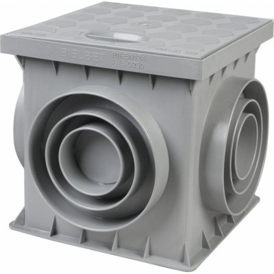 BIELBET 250 x 250 mm Revizní šachta plastová s plastovým poklopem A15 75-160 mm šedá – Zboží Dáma