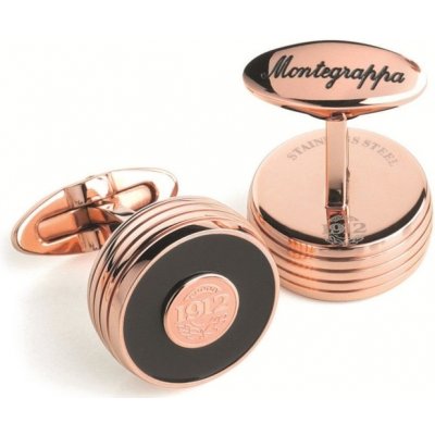 Montegrappa manžetové knoflíčky Piacere rose gold jet black – Zboží Dáma