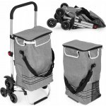 ModernHome PGJSFC023-GY Skládací nákupní vozík s taškou do schodů, 30 l, termo kapsa, šedý – Zbozi.Blesk.cz