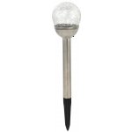lampa solární KOULE 7,8cm, v.38cm, 1LED, čirá, nerez/sklo/PH – Hledejceny.cz