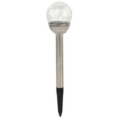 lampa solární KOULE 7,8cm, v.38cm, 1LED, čirá, nerez/sklo/PH – Hledejceny.cz