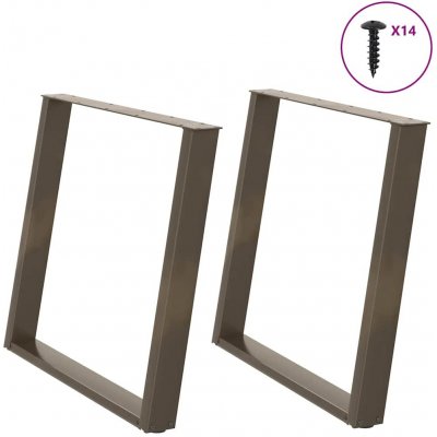 Omaxi 314635 Nohy k jídelnímu stolu ve tvaru U 2 ks přírodní ocel 90 x 72-73 cm ocel – Zbozi.Blesk.cz