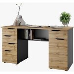 Nejlevnější nábytek Pracovní stůl Nejby Gianni III, černý/dub wotan – Sleviste.cz