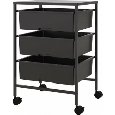 Homcom servírovací vozík se 3 policemi 40,8 x 33,5 x 6,5 cm černý – Zboží Dáma