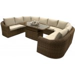 Deokork BORNEO LUXURY Ratanová modulová jídelní sestava pro 8 osob hnědá – Sleviste.cz