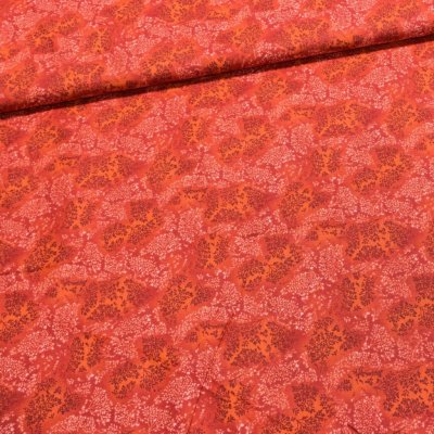 Bavlněné plátno POLO oranžové bylinky, š.140cm (látka v metráži) – Zboží Dáma