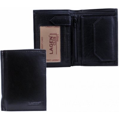 Lagen Pánská prostorná kožená peněženka V-105 černá – Zboží Mobilmania